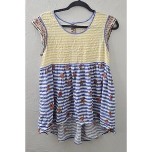 Matilda Jane Multicolor Adventure Begins On My Mind Striped Top Size Medium (M)‎